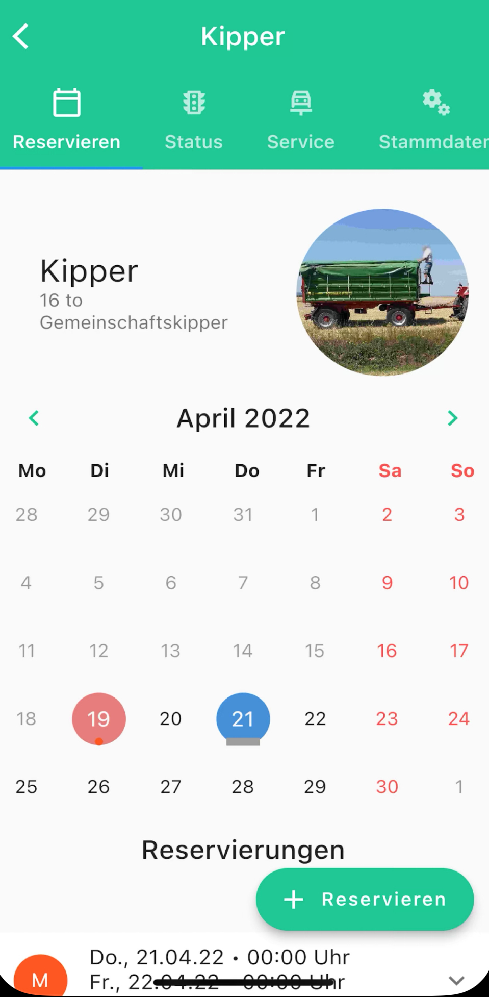 Screenshot Maschinenplaner App – MP_1